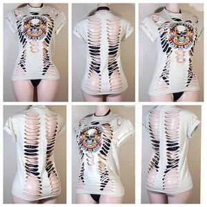 Biker Inspired Custom Distressed Tshirt